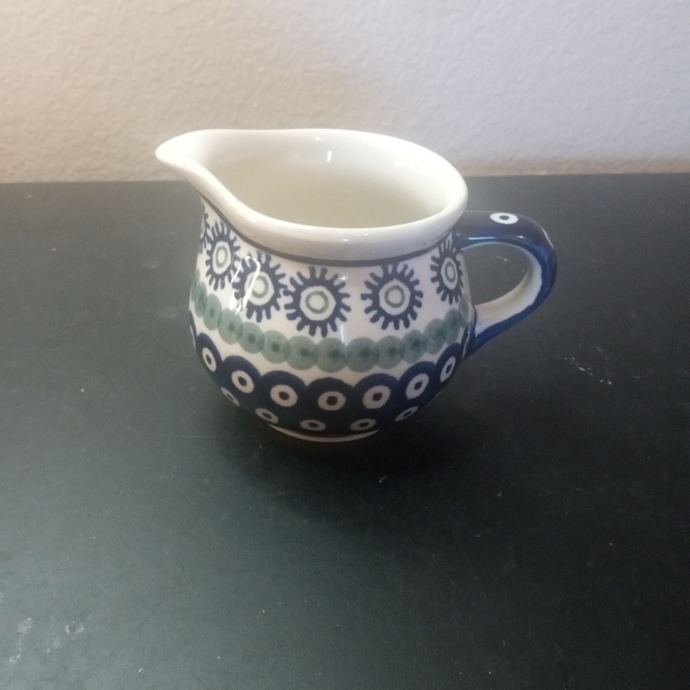 Blue and White Ceramic Pitcher